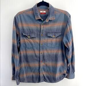 Katin 100% cotton striped surf beach long sleeve button up shirt sz M